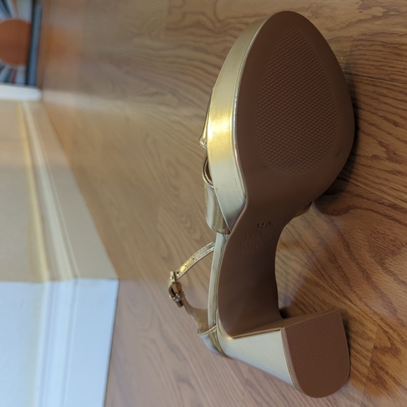 Zara gold platform heeled sandal 36 (6) - Picture 6 of 7